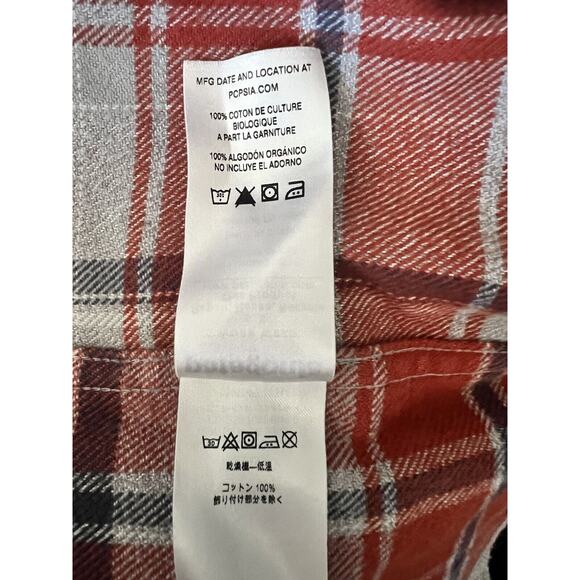 Patagonia Organic Cotton Plaid Soft Flannel Button Up Shirt Men XL Pumpkin - Picture 13 of 16